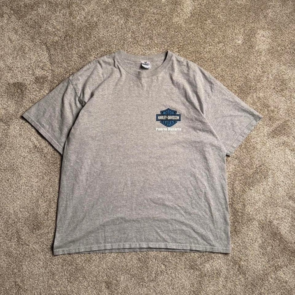 HEATHER GREY HARLEY DAVIDSON "PUERTO VALLARTA" GRAPHIC TEE
